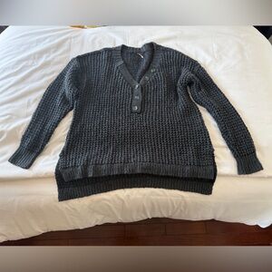 Free People Charcoal Knit Sweater